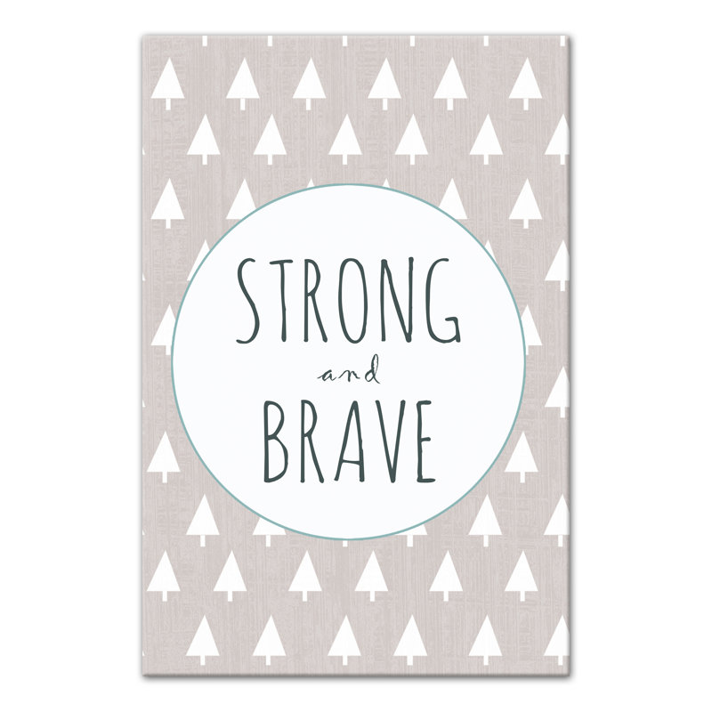 Art sur toile solide et courage Brannon, H 18 po x l 12 po x P 1,25 po, Gris