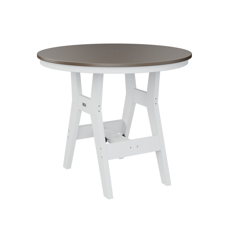  Harbour Regular Hammered Bronze Top With White Base 38″ Round Bar Table, Hammered Bronze, 38.87" H x 38" W x 38" D