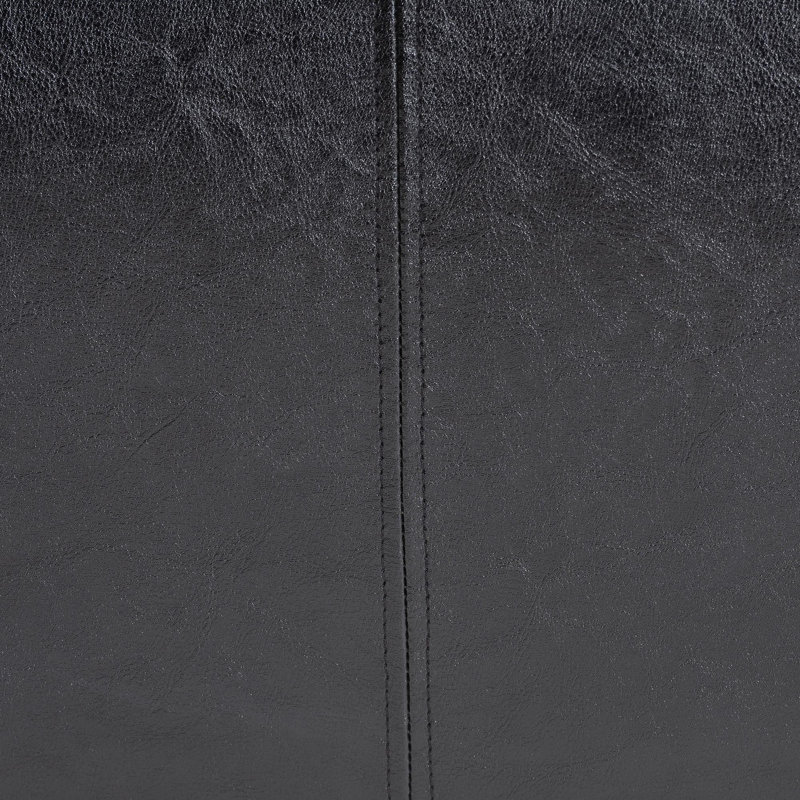 Chanett Faux Leather Ottoman, Black Faux Leather