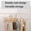 Double tringle à vêtements, supports à roulettes robustes avec roulettes-1126791814