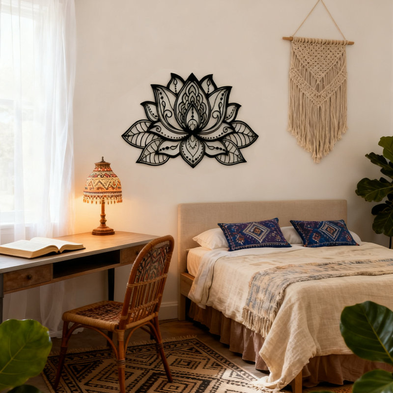 3d Metal Lotus Wall Art