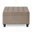 Large Square Storage Ottoman with Wooden Legs, Button Tufted Coffee Table with Nail Trims, Multi-Functional and Durable Design