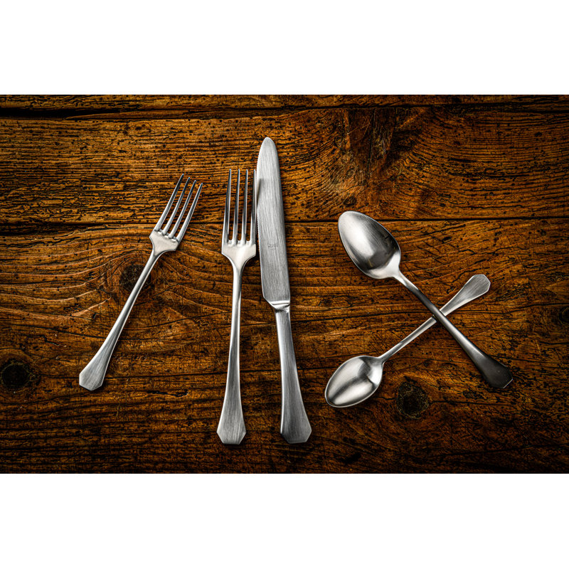 MORETTO 20 - Piece Stainless Steel Flatware Set - Service for 4, Ice Silver