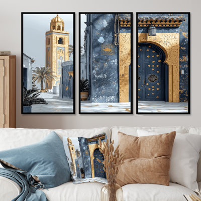 Ensemble de salon art mural or marocain Casablanca I
