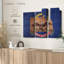 Carte "State Map Over North Dakota Flag Canvas Print" sur-241999165