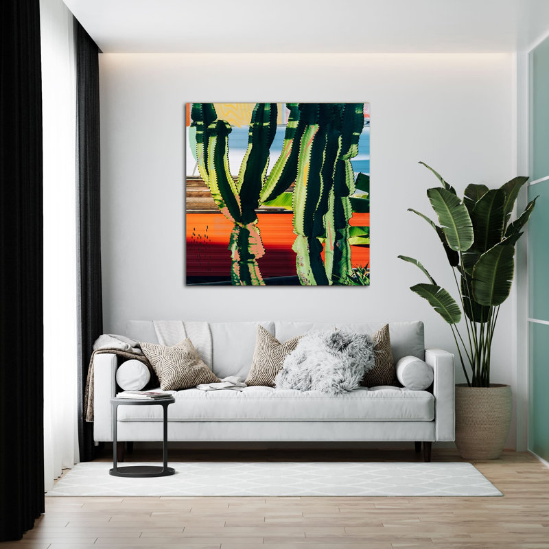 Cactus Succulents 652 - Impression sur toile tendue, H 20 po x l 20 po x P 1,5 po