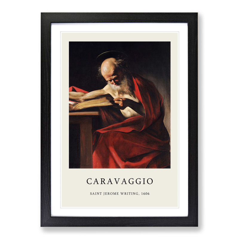 Saint Jerome Writing by Caravaggio - Picture Frame Graphic Art, 65cm H x 48cm W x 2cm D