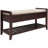 Shoe Rack With Cushioned Seat And Drawers, Multipurpose Entryway Storage Bench (Espresso)-1207148436