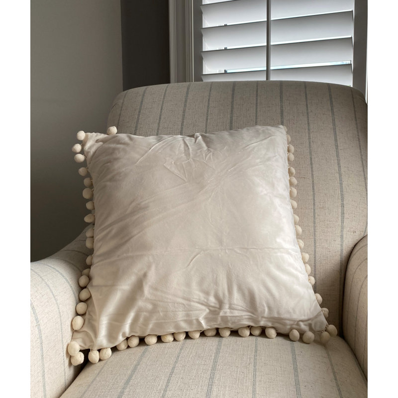 Velvet Throw Pillow, Beige