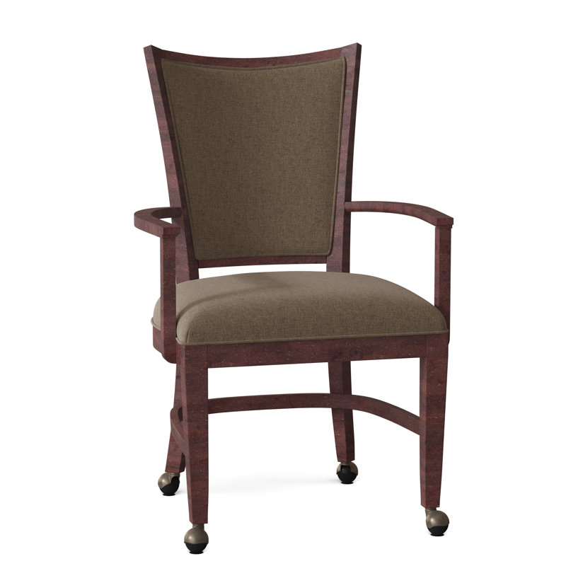 Hamlin Upholstered King Louis Back Arm Chair, 9953 Mink, Montego Bay