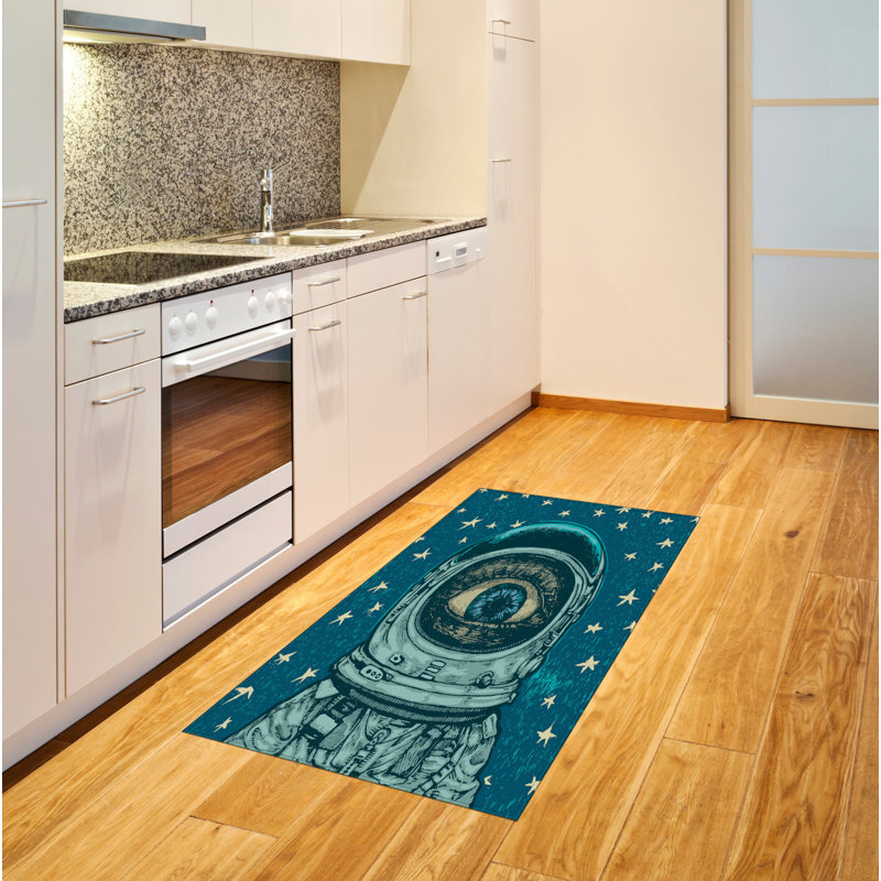 Tapis décoratif à longues fibres en polyester à haute densité Astronaut, Rectangle— 4 pi x 5 pi 8 po