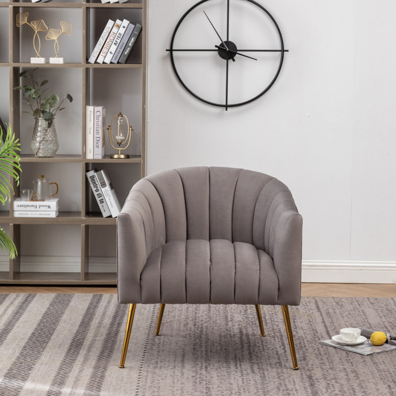Velvet Armchair, Grey