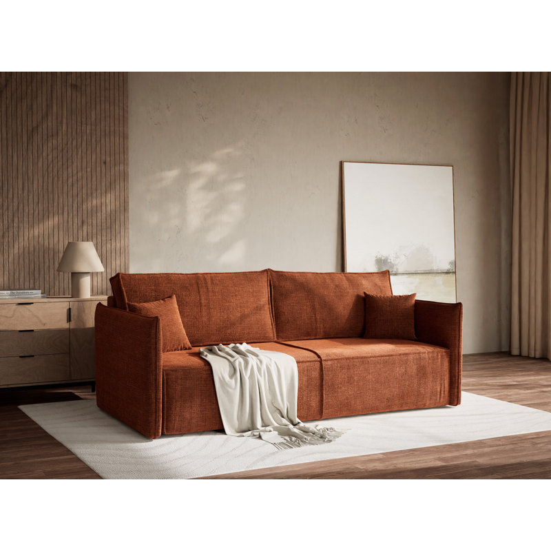 3 Seater Reclining Sofa, Copper Polyester/Chenille