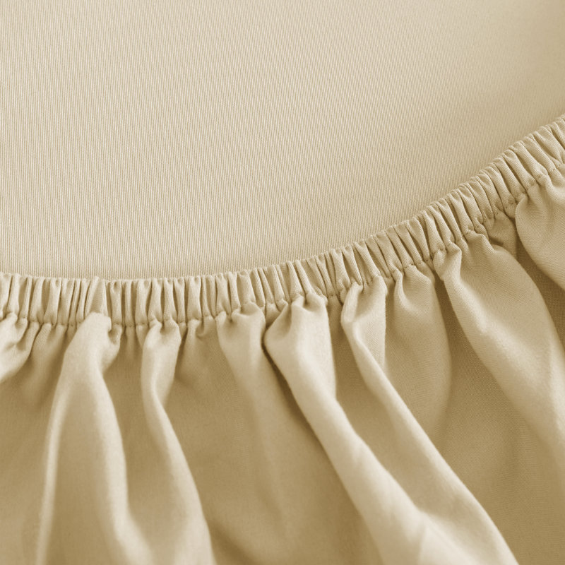 Fitted Bed Sheet Only, 1800 Brushed Microfiber Deep Pocket Fitted Sheet - NTBAY, Twin XL Fitted Sheet, Khaki