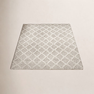 Russo Ivory Stone Hand-Woven Geometric Rug