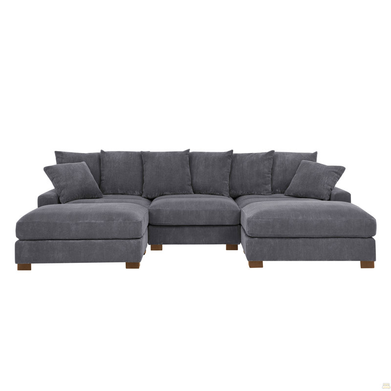 Corduroy Sofa, Gray Corduroy