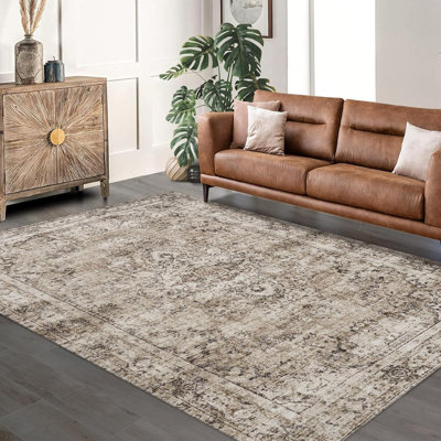 Tapis lavables rétro, tapis à poils courts pour tapis rétro modernes d'extérieur, antidérapant, tapis pour chambre à coucher, décoration intérieure, bureau, 9 x 12 pi