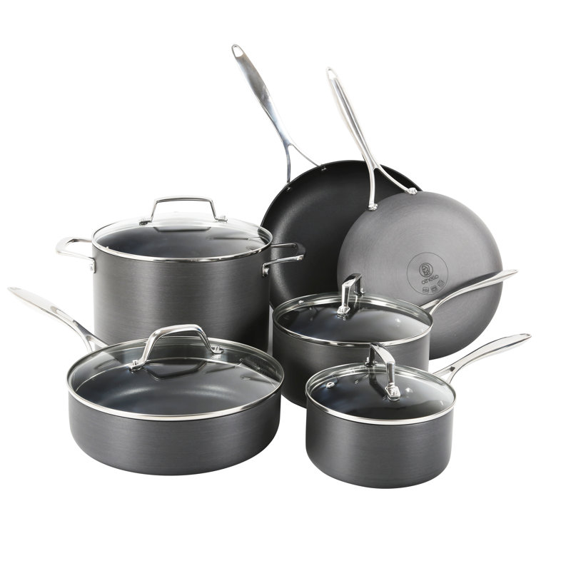 10 - Piece Non-Stick Hard-Anodized Aluminum Cookware Set