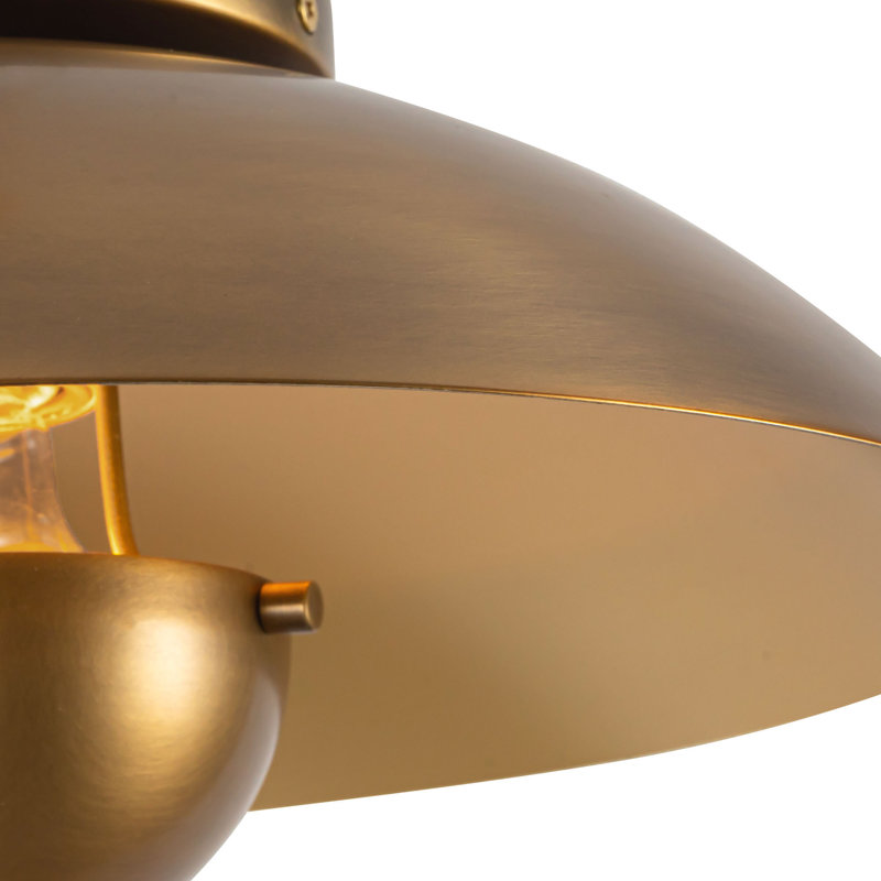 Umbra 14-in Black Semi-Flush Mount, Antique Brass, Steel