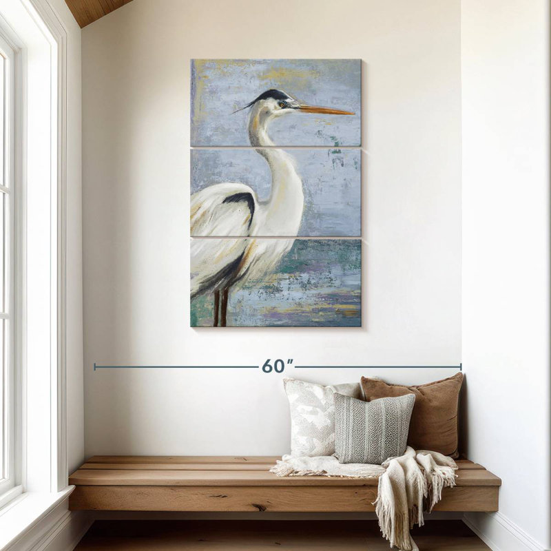 Brampt Blue Heron On Blue I, 45" H x 28" W