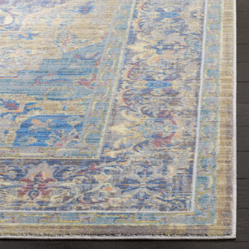 Power Loom Performance Blue/Gray/Beige Rug, Rectangle 8' x 10'