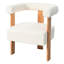 Chaise rembourrée blanche avec accoudoirs, fauteuil en velours Boucle Feel pour la décoration intérieure