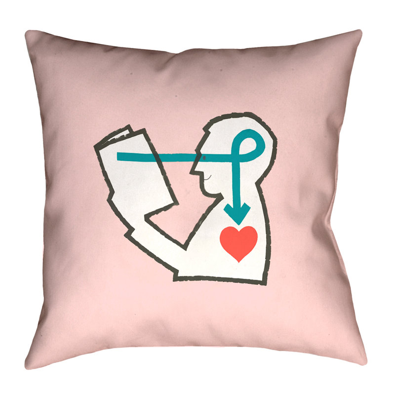 Oreiller 100% coton Katelyn Smith, 18 po x 18 po, Rose, Coussin décoratif
