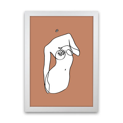 Covering Breasts With One Hand Terracotta - Print on Canvas