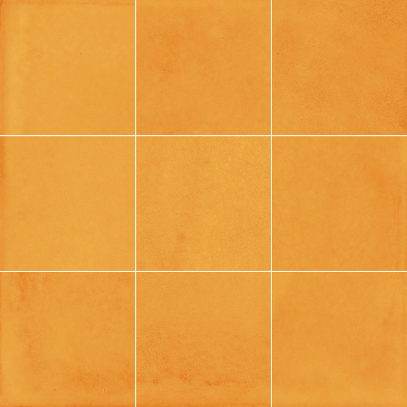 Carreau de porcelaine encaustique brillant 8 "x 8" Vita, Orange Arancione poli