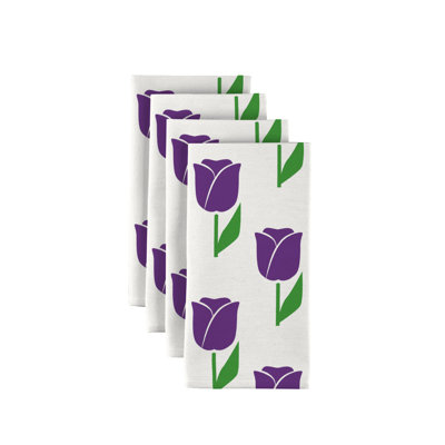Polyester Floral Square Napkin