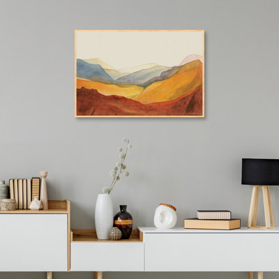 Loose Watercolor Mountains By Willowbrook Fine Art Framed Wall Art