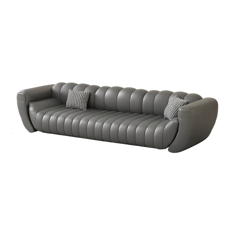 Banc rembourré en cuir Sheletta, Gris foncé