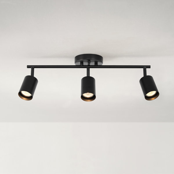 Globe Electric 64000091 21-Inch 3-Light Track Lighting – Matte Black Ceiling Lamp With Pivoting Shades For Bedroom, Kitchen, Hallway & More
