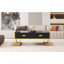 Table basse moderne moderne avec 4 tiroirs et base dorée de 47,3 po-1376796738
