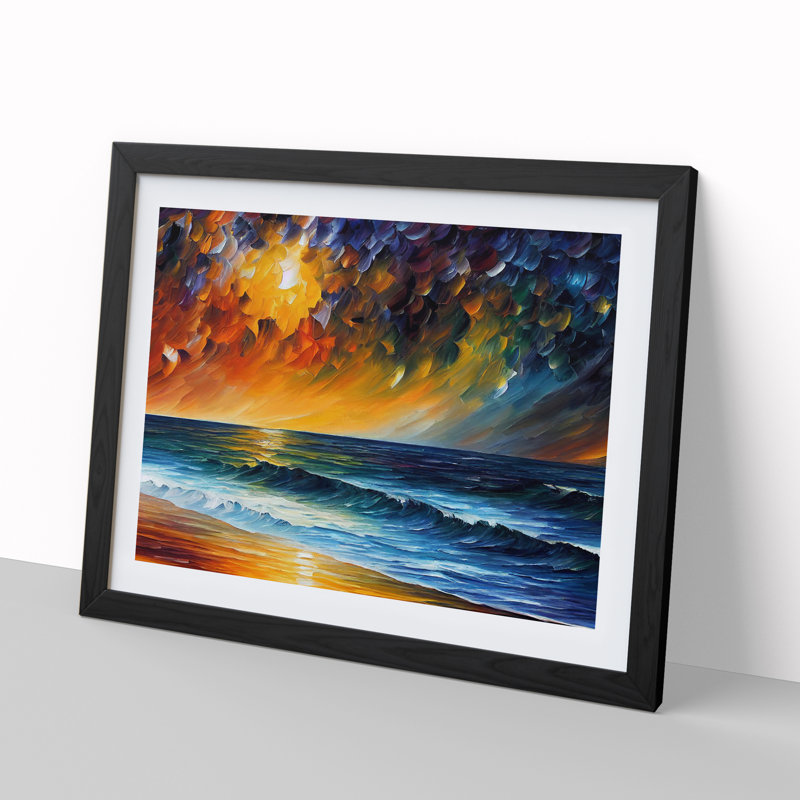 XH1022-2569X Dazzling Ocean Beach Vol.1 - Single Picture Frame Print, 46cm H x 64cm W x 2cm D, Black