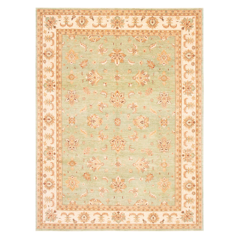 Tapis vert clair Chobi Finest 8 pi 9 po x 11 pi 9 po