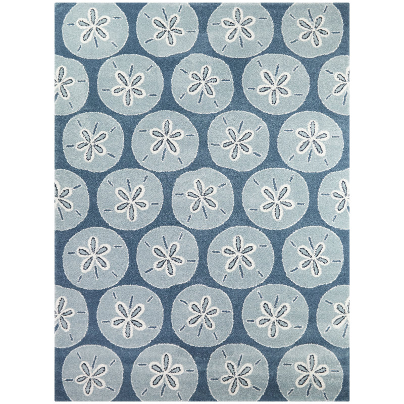 Tapis bleu sarcelle Elspeth, Rectangle 5 pi 3 po x 7 pi