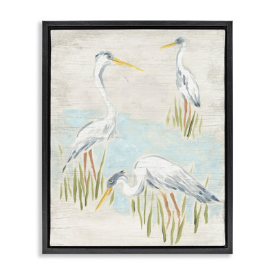 «Nautical Heron Trio», art mural sur toile par June Erica Vess