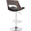 Tabouret de bar pivotant de style moderne avec hauteur réglable, revêtement noir et dossier en bois de chêne patiné, pivotant sur 360 °, revêtement en diamant