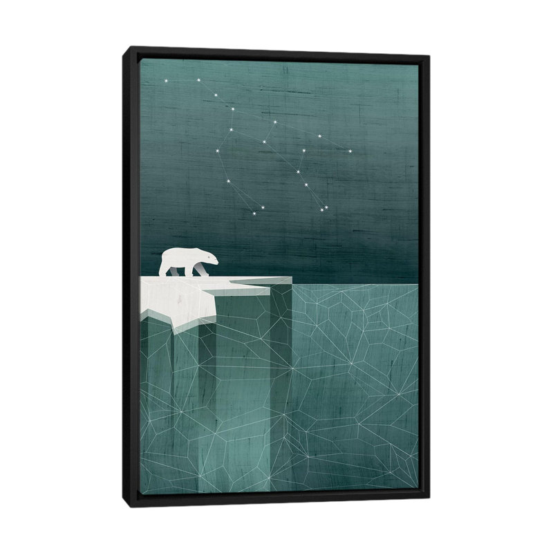 « ursa majeur », impression sur toile, H 26 po x l 18 po x P 1,5 po, Toile avec cadre flottant noir, Pas de tapis