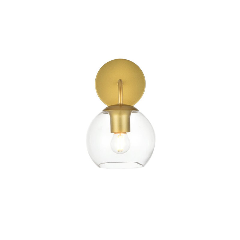 Lumière de meuble-lavabo à intensité variable, Laiton, H 10 po x l 6 po x P 6 po, Une lumière