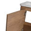 Meuble-lavabo mural avec lavabo en céramique et tablettes de rangement-1804754158