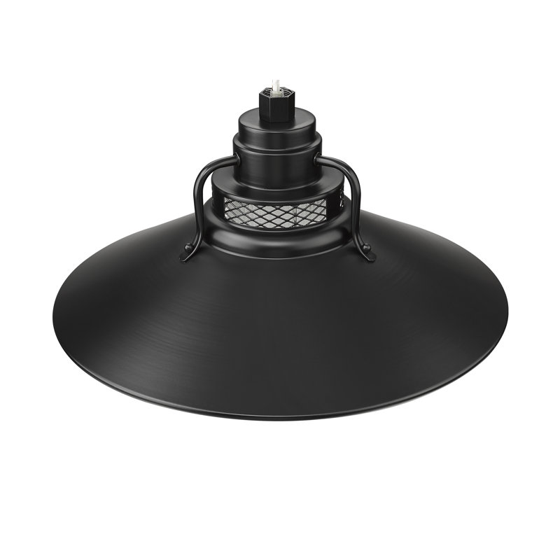 Luminaire suspendu conique à 1 lumière Eliseo, H 10 po x l 18 po x P 18 po, Noir satiné