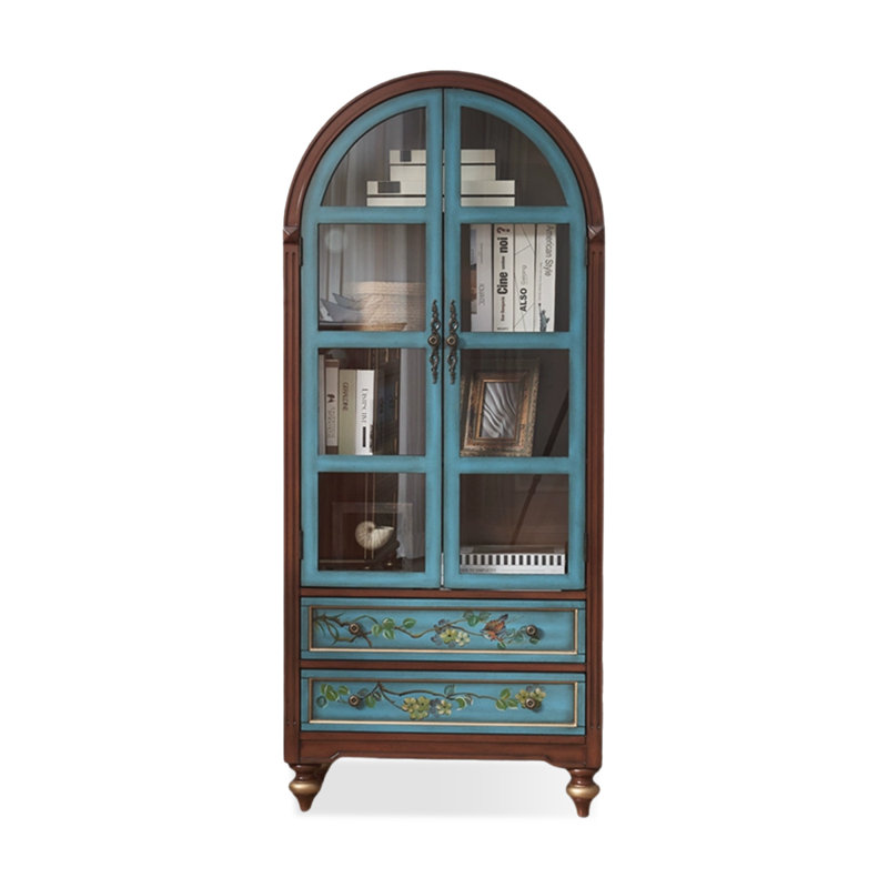 Bule Solid Wood Display Cases, Blue