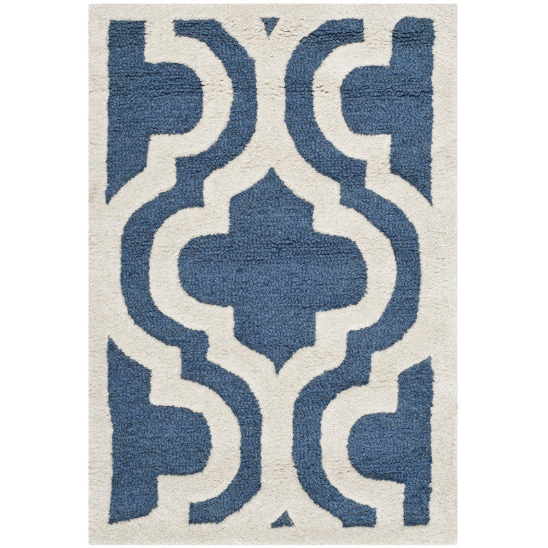 Tapis bleu marine / ivoire Ruben, Rectangle 2 pi x 3 pi