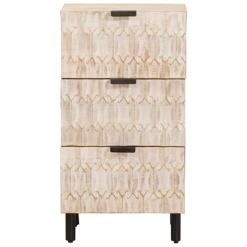 40cm W Chest of Drawers, Black/White Wash 