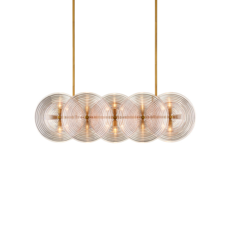 Lustre rectangulaire 10 lumières Whirlwind, Rose pâle