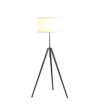 Lampe trépied réglable 64 po - 47 po Mid-Century en chrome / métal argenté