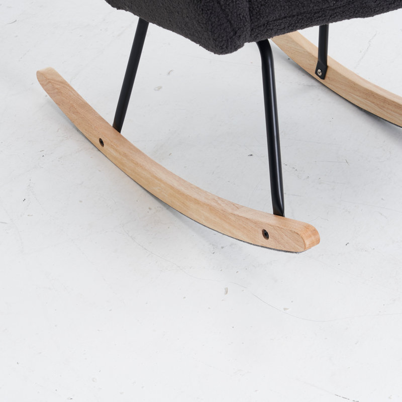Chaise berçante avec dossier haut Yisroel, Gris foncé