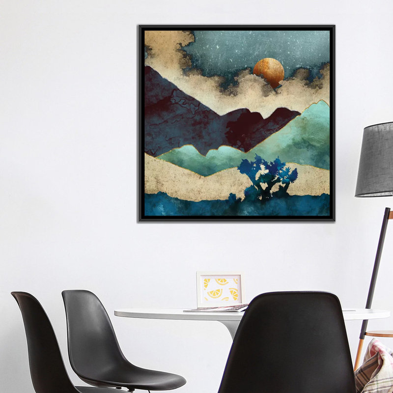 Space Space Designs, H 37 po x l 37 po x P 1,5 po, Toile avec cadre noir, Pas de tapis
